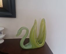 vintage glass swan