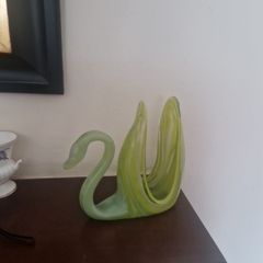 vintage glass swan