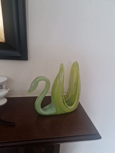 vintage glass swan