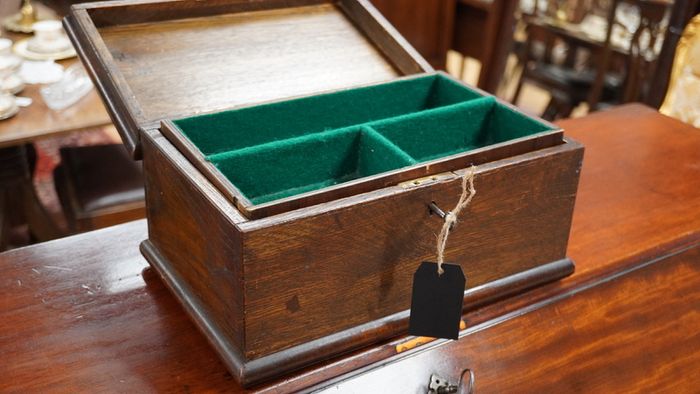 Antique Oak Box with Key