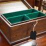 Antique Oak Box with Key Image 3