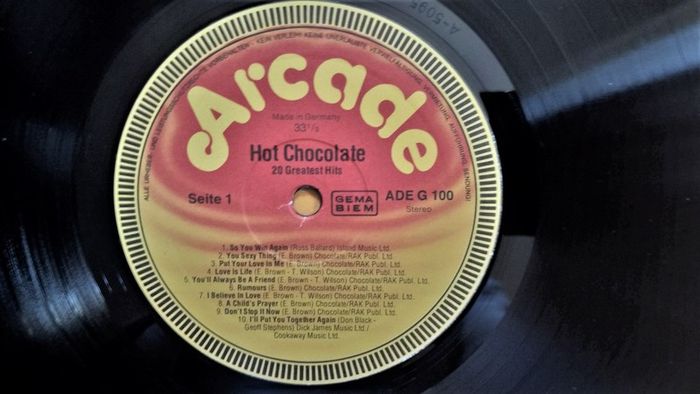 Hot Chocolate.20 Greatest Hits.German press.Lp.Excellent