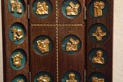 Vintage Wooden Stations of the Cross Triptych
