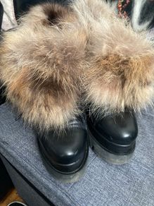 Ladies real leather and fur boots
