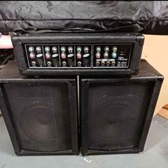 speakers. amp and stands