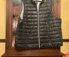 SAMOON FURTHER REDUCED dark navy gilet . Size 28. Length is 32 inches