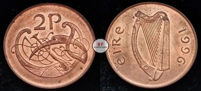 [#2279] - Ireland 1996 | 2 Pence | Irish 2p | KM.21a | UNC