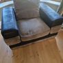 3 seater and two armchairs grey black Image 3