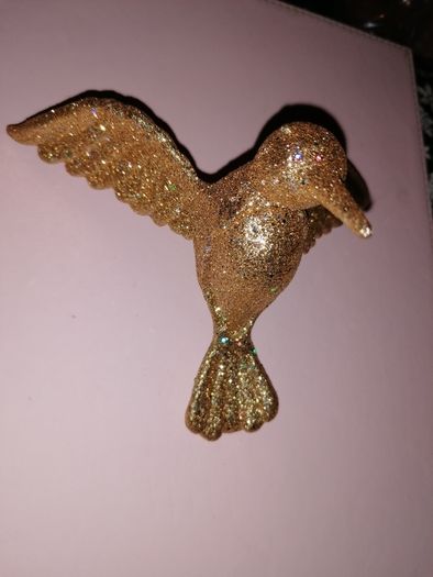 Pair of Gold Shimmering Hummingbirds