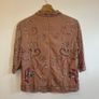 Folkster blush pink / cream sequin embellished and beaded high neck top Image 4