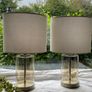Matching Pair of Modern Glass Table Lamps Image 3