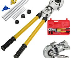 Pipe Crimping Pliers Hand Pressing Kit with 6 Pieces Tool PEX Presser 16 - 32 mm for Composite Pipe Pex-Al-Pex Aluminum Composite Pipes