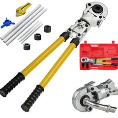 Pipe Crimping Pliers Hand Pressing Kit with 6 Pieces Tool PEX Presser 16 - 32 mm for Composite Pipe Pex-Al-Pex Aluminum Composite Pipes