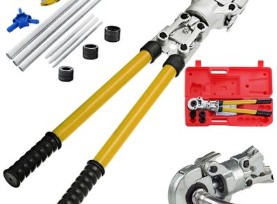 Pipe Crimping Pliers Hand Pressing Kit with 6 Pieces Tool PEX Presser 16 - 32 mm for Composite Pipe Pex-Al-Pex Aluminum Composite Pipes