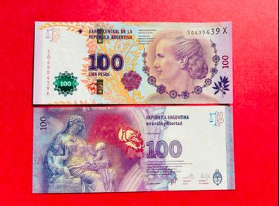 Argentina. 100 Pesos. 2016  Pick  358  unc Commemorative  Issue  ( Eva Peron  )