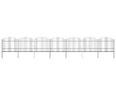 Garden Fence with Spear Top Steel (1.5-1.75)x11.9 m Black