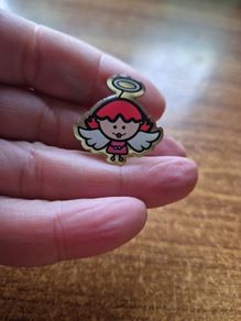 Vintage Little Red Haired Angel Pin