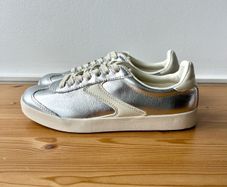 M&S silver leather sneakers size 4