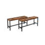 Benches Set of 2 industrial look benches for dining room table, set of 2, kitchen benches, dining table benches, 108 x 32,5 x 50 cm, kitchen, dining room, sturdy iron frame, industrial design, vintage, dark brown Image 2