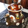 Antique Huge Measham Barge Ware Teapot circa 1890s Victorian English Treacle Glaze Image 3