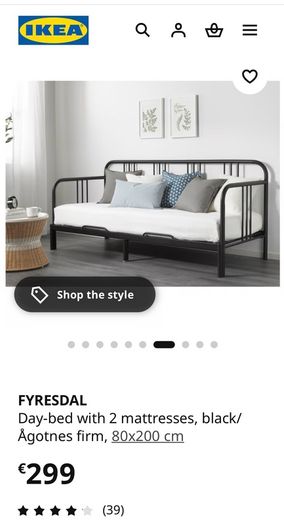 FYRESDAL metal frame sofa bed/ day bed 80x200cm