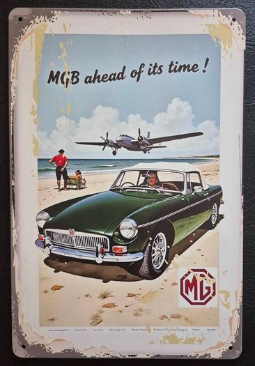 MG , motor company , vintage style metal sign .