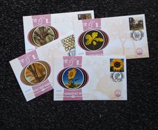 Great Britain Stamps : Tree and Leaf - Set of (4) Benham Silk Covers , 2000