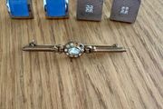 Mens Cufflinks and Vintage Style Tie Bar