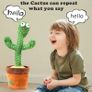 Singing Dancing LED Light Talking Toy Dancing Cactus Doll Speak Talk Sound Record Repeat Toy Kawaii Cactus Toys Children Kids Education Toy Gift Image 2
