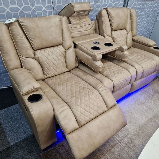 Electric Real Leather Orlando Recliner Sofa Set