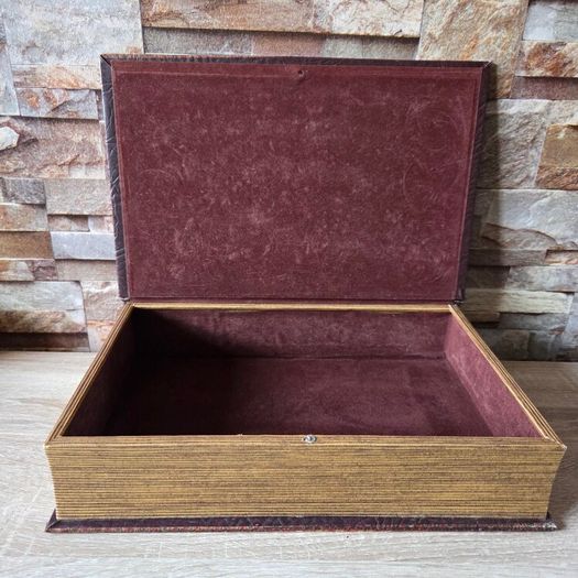 Vintage Nesting Faux Book Storage Boxes - Set of 2 Ornate Persian Design