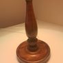 Vintage Lamp Red Shade Mahogany Dipped Base Image 2