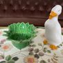 Vintage Appolia French Ceramic Sunflower Baking Form in Provincial Green Image 2