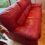 Burgundy Red 3-seater double-recliner couch Image 4