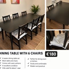 Dining table and chairs