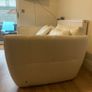 Natuzzi Cream Leather 3-Seater Sofa Image 4