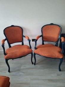 Vintage Upholstered Chairs Set of Two