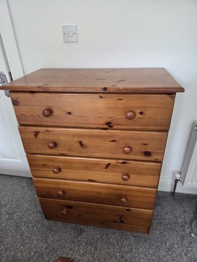 Bedroom Furniture - Double Bed, Double Mattress, Wardrobe, Chest of Drawers