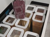 Brand NEW 12x1700 ml 12 PCS Kitchen Food Storage Box Container Set Organizer Square Vacuum Lid Airtight Jars Pantry Noodle Legume Cereals Rice Pasta