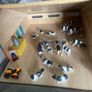 1:32 scale kids globe wooden farm shed with toys. Image 3