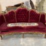 Large red with gold 3 seater nice and in good condition fully restored to a high quality  Reduced price to sell Image 2