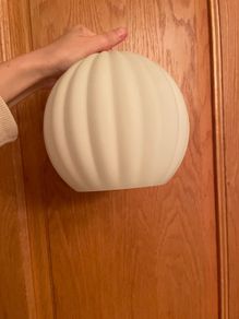 Two brand-new matching shades,  glass shade in opaline glass