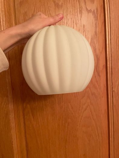 Two brand-new matching shades,  glass shade in opaline glass