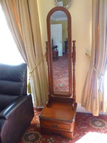 Cheval Mirror Weighty Solid Swivel  With Drawer. Purchased In Classic Furniture Kilkenny.