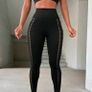 Black Stylish Ruched bum sports leggings Image 2