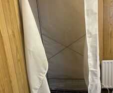 White Portable Canvas Fabric Wardrobe (Zippered Cover & Hanging Rail