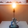 Irish Vintage Table Lamp by Mahoona  Lighting  porcelain figurine on the wooden base Height 43 cm Image 4