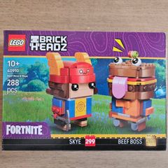 lego brickheadz fortnite 40910 beef boss and skye, rare, number 300 gold label
