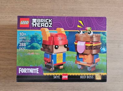 lego brickheadz fortnite 40910 beef boss and skye, rare, number 300 gold label