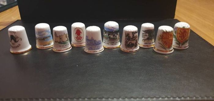 Assortment of Fine Bone China Thimbles British Cities & An Odd Country or 2
